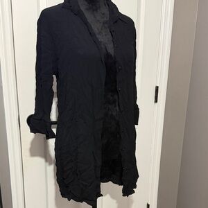 Elegant Black Button-Down Blazer